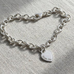 Tiny Heart Tag Personalised Silver Charm Bracelet