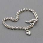 Heart Belcher Chain Charm Bracelet