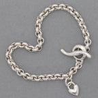 Heart Belcher Chain Charm Bracelet