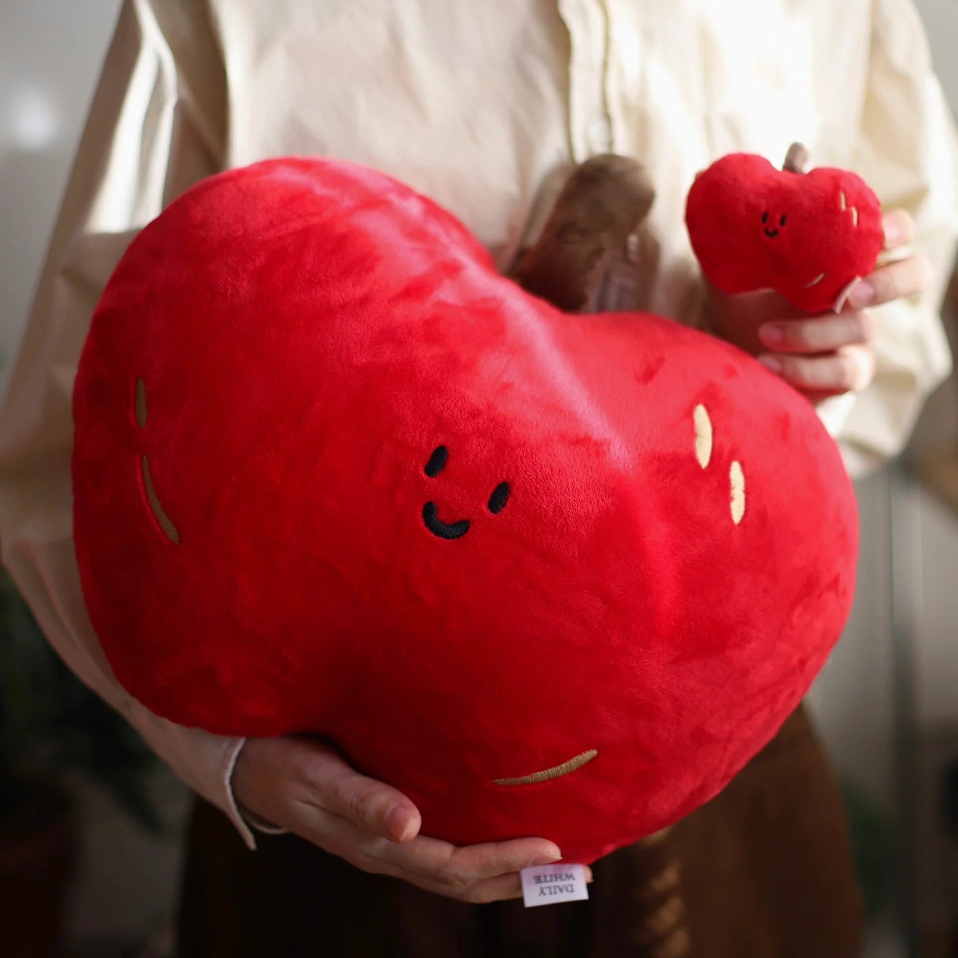 Daily White | Heart Apple Plush Pillow