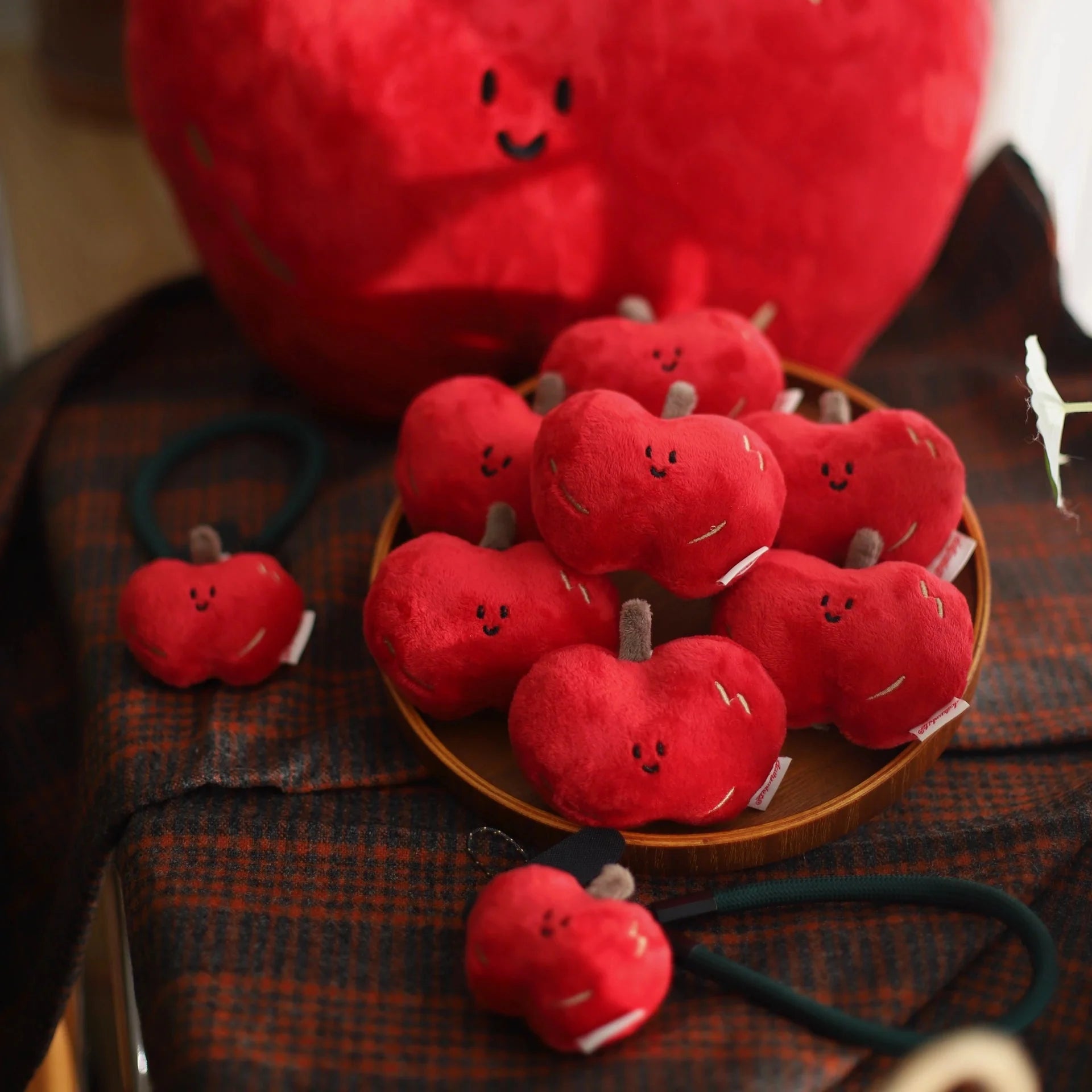 Daily White | Heart Apple Plush Charm
