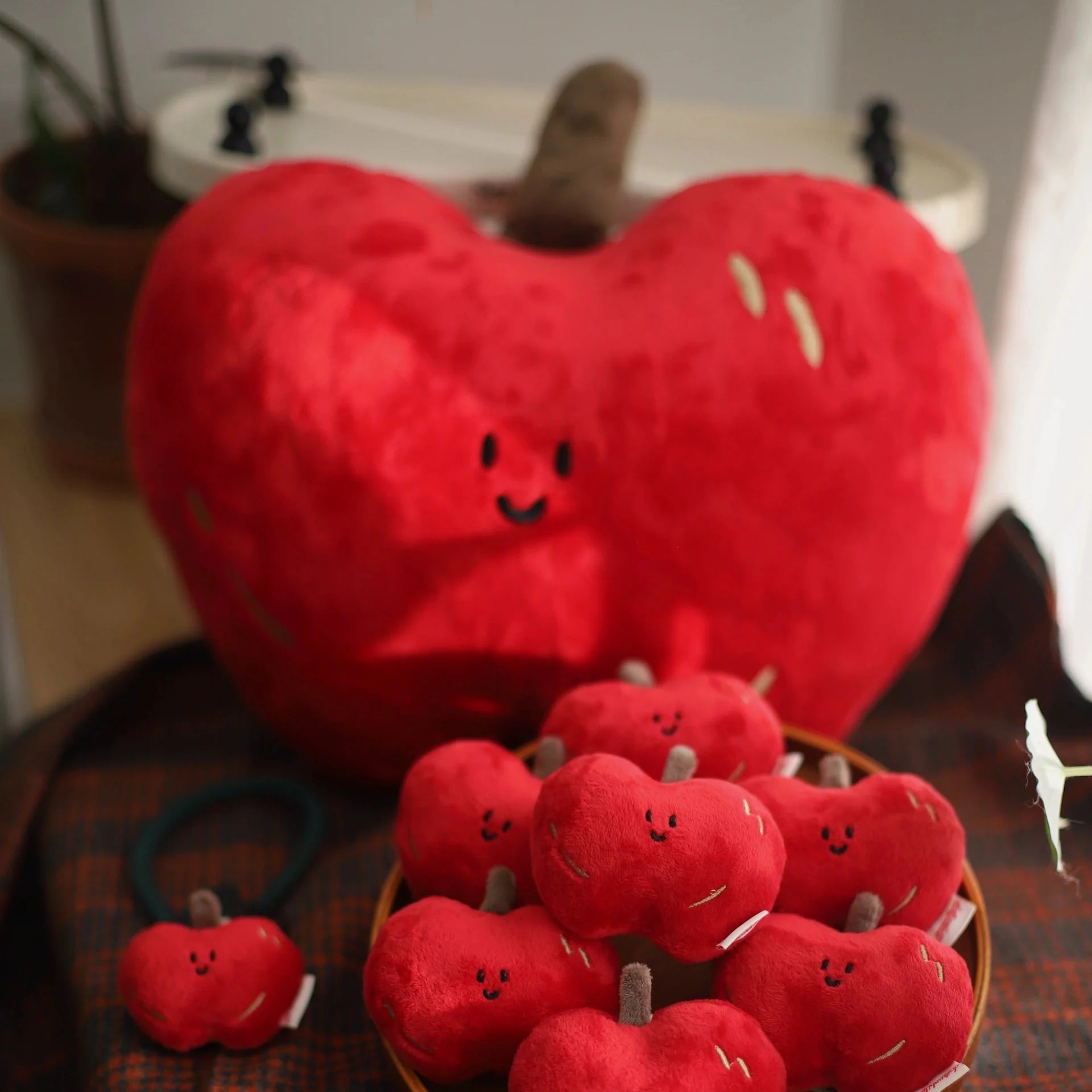 Daily White | Heart Apple Plush Pillow