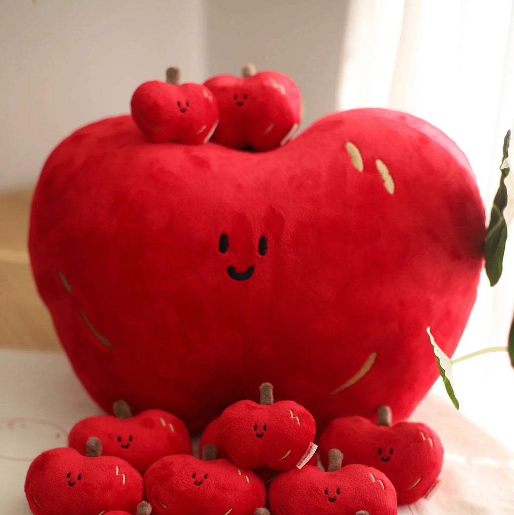 Daily White | Heart Apple Plush Pillow