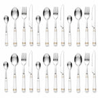 Heritage Gold 24-Piece Cutlery Set – White