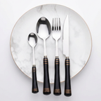 Heritage Gold 24-Piece Cutlery Set – Black