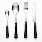 Heritage Gold 24-Piece Cutlery Set – Black