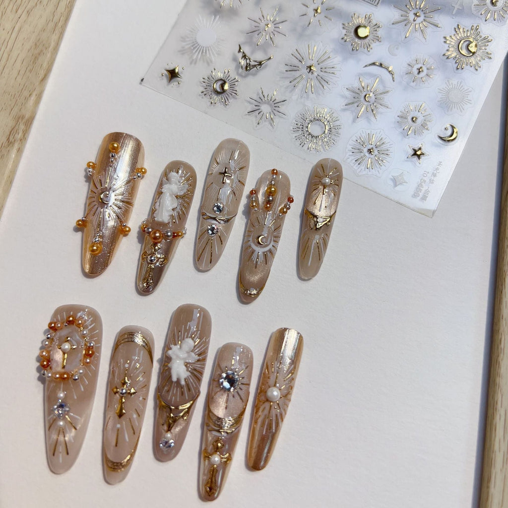 Hello Claws | Holy Light Gold Nail Deco Sticker