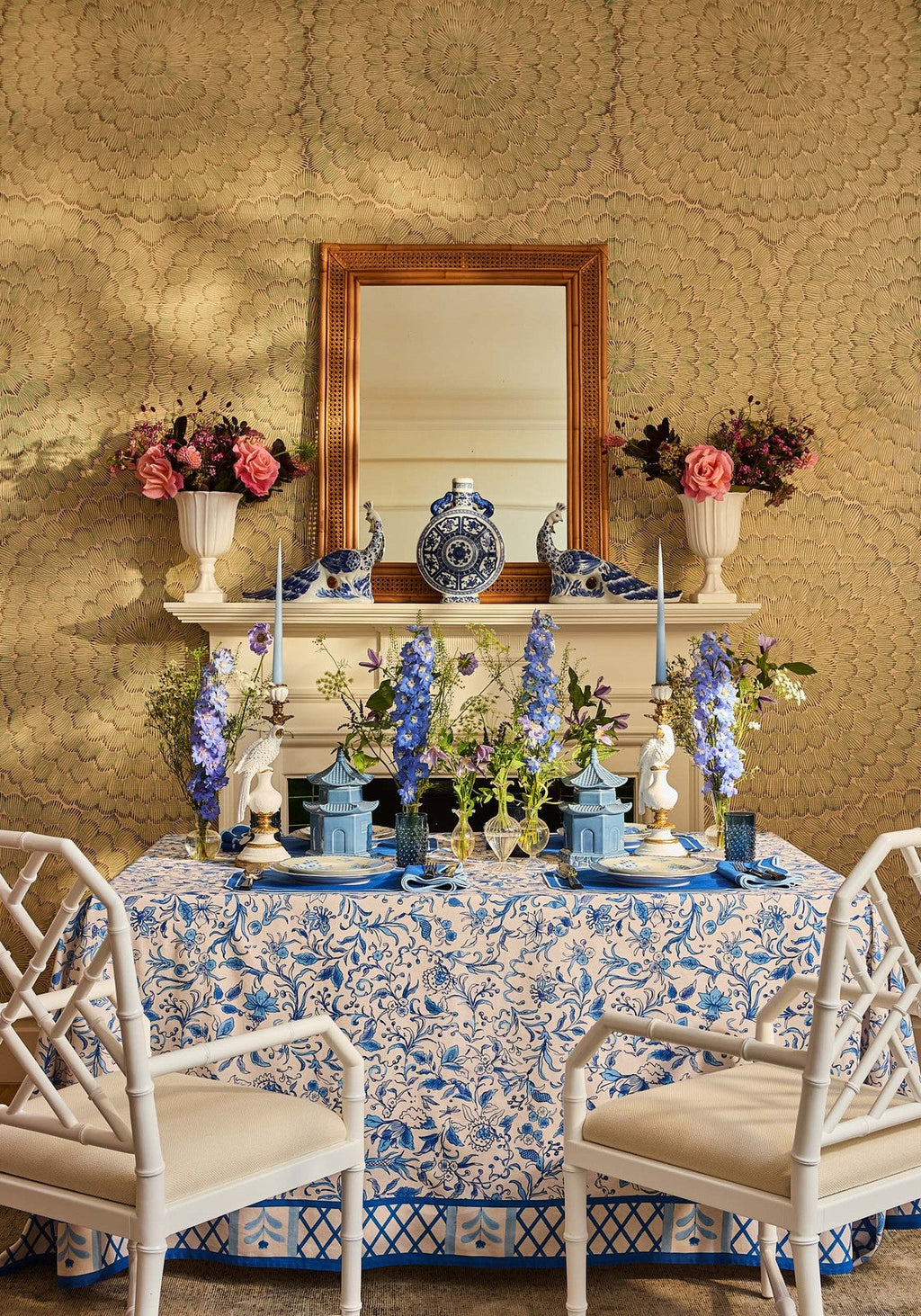 Antoinette Feathered Delft Peacock