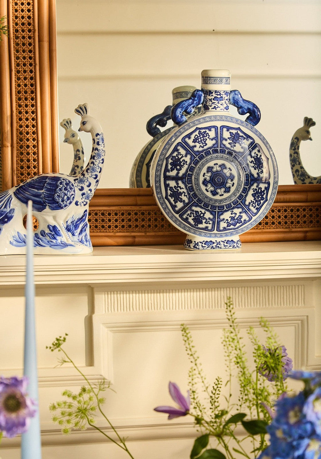 Antoinette Feathered Delft Peacock