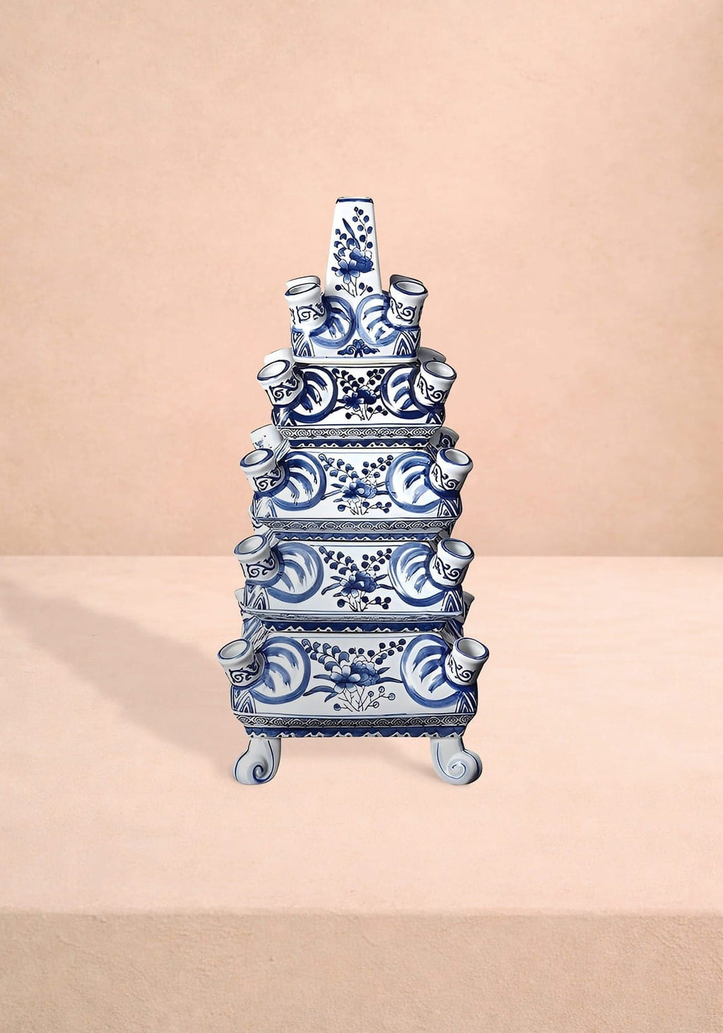 Delft Tulipiere Tall - Hand Painted Ceramic