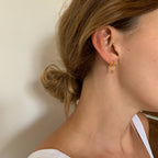 Hoop Cluster Rings Gold Stud Earrings
