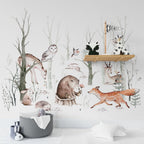 Woodland Forest Wall Decals for Kids | Animals and Tree Wall Decals | Nursery Woodland Stickers
