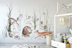 Woodland Forest Wall Decals for Kids | Animals and Tree Wall Decals | Nursery Woodland Stickers