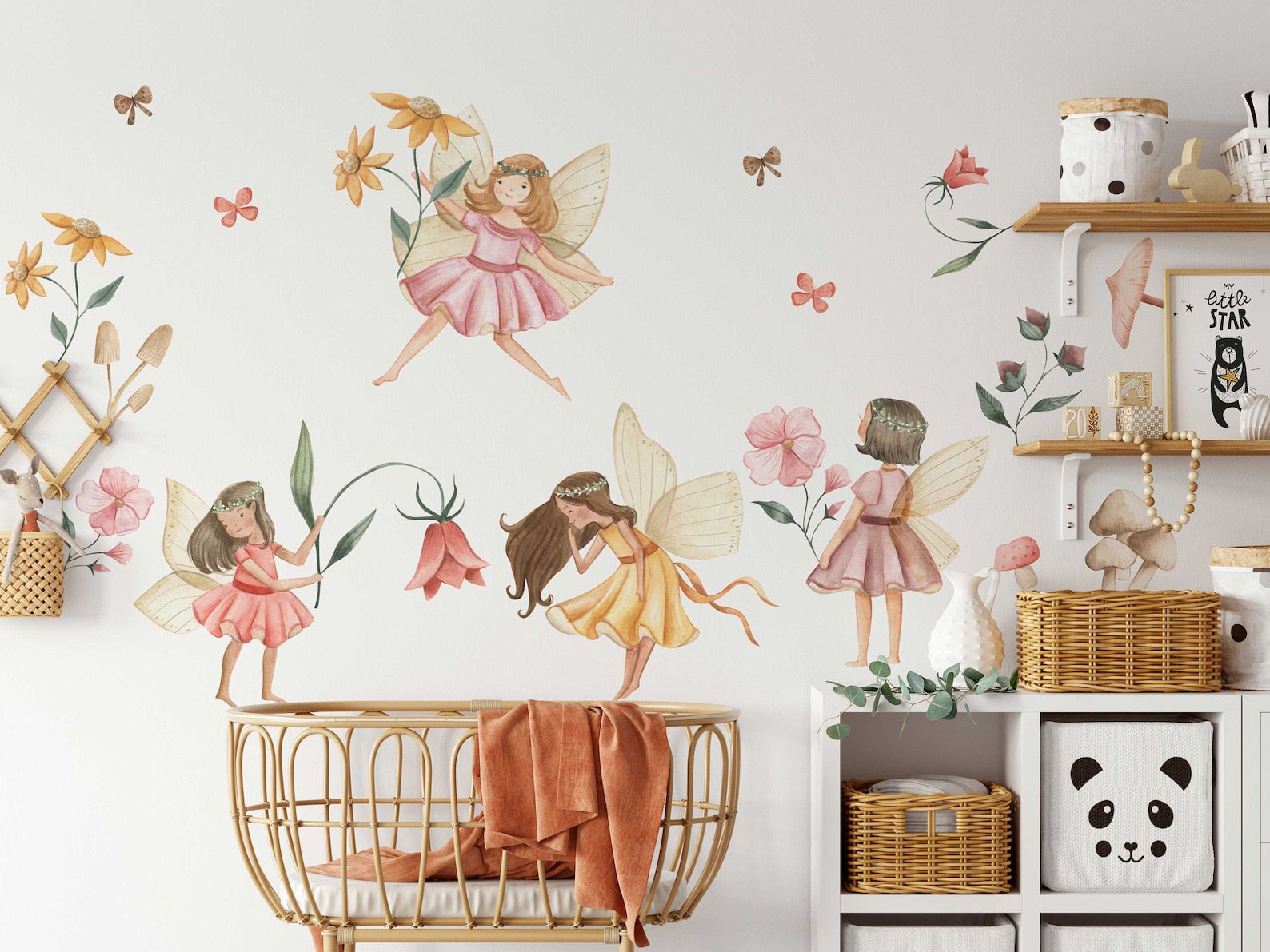 Fairy Wall Decal | Watercolor Fairies Wall Decal | Nursery Fairytale Sticker