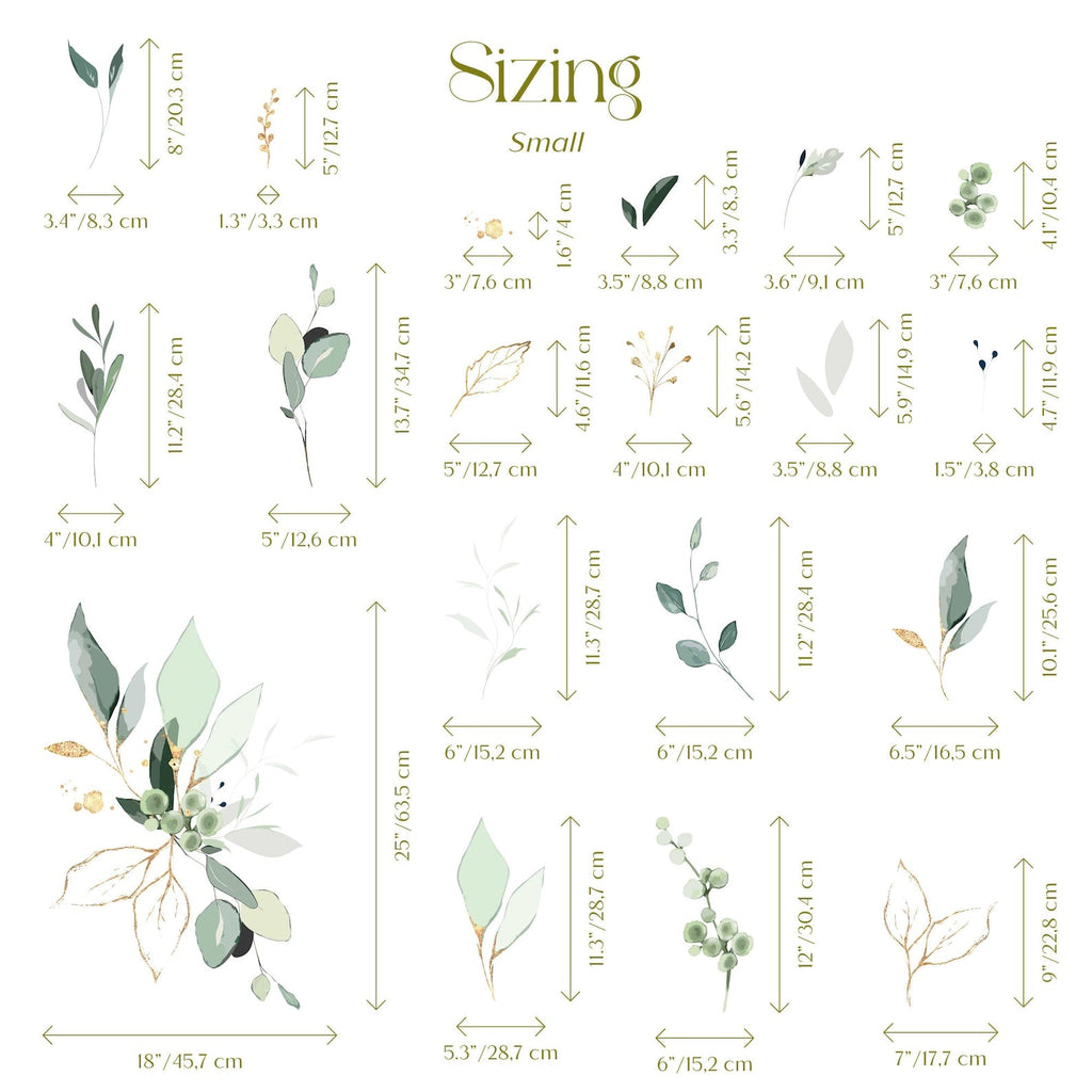 Jungle Leaves Wall Decal for Nursery, Bathroom Tropical Wall Decals, Palm Banana Leaf Wall Decal, Safari Tropical Plants Decal Peel & Stick