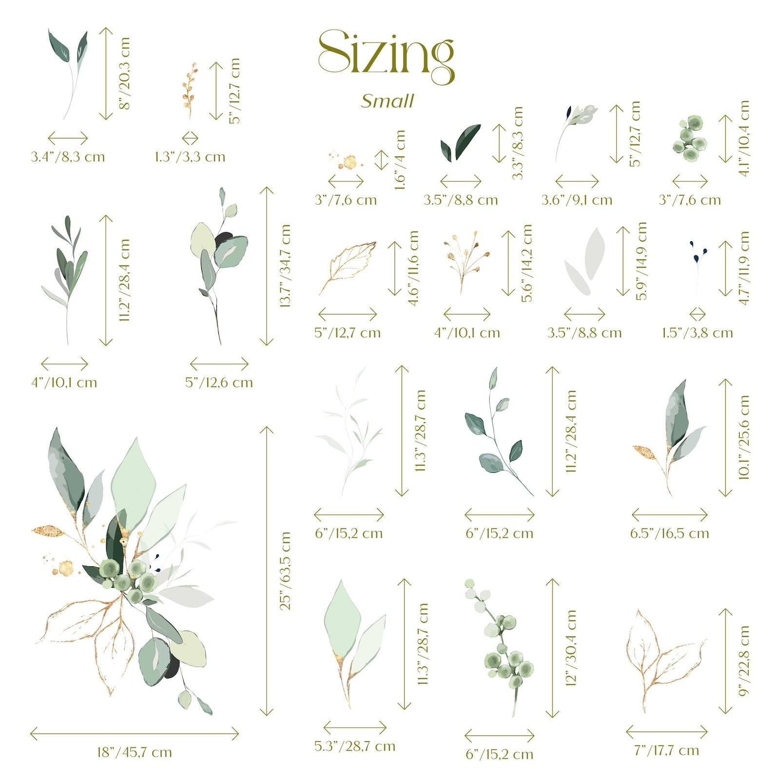 Jungle Leaves Wall Decal for Nursery, Bathroom Tropical Wall Decals, Palm Banana Leaf Wall Decal, Safari Tropical Plants Decal Peel & Stick