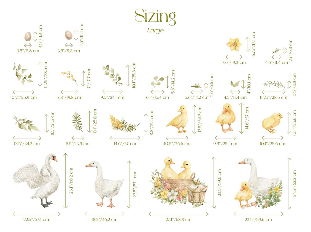 Goose Wall Decals | Watercolor Geese Wall Stickers | Farm Animals Decals | Kids Room Decor