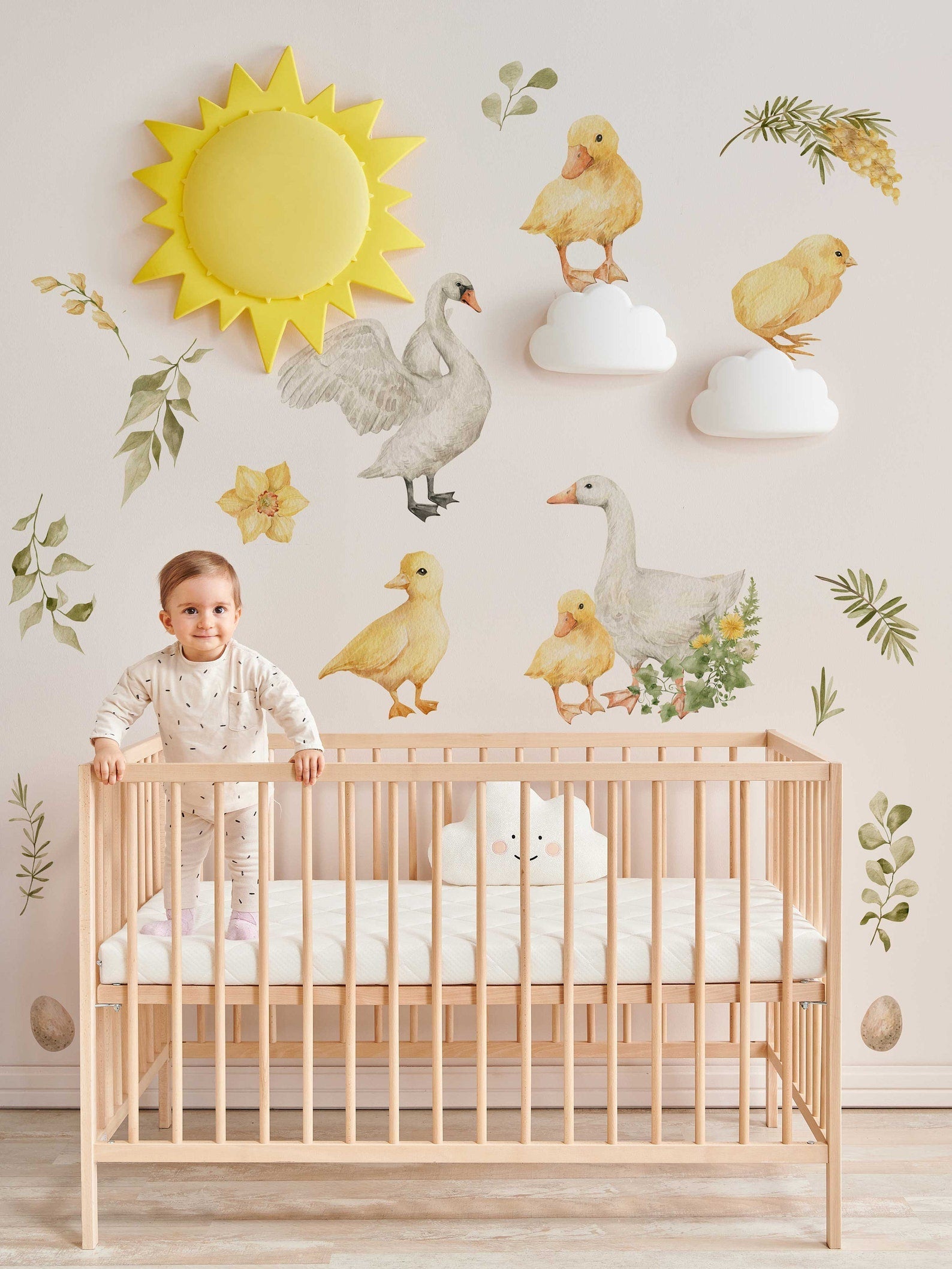 Goose Wall Decals | Watercolor Geese Wall Stickers | Farm Animals Decals | Kids Room Decor