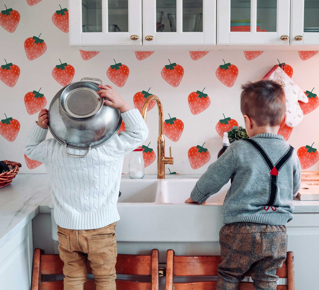 Strawberries Decal | Wall Decal Set for Kids Decor | Charming Set of Wall Stickers