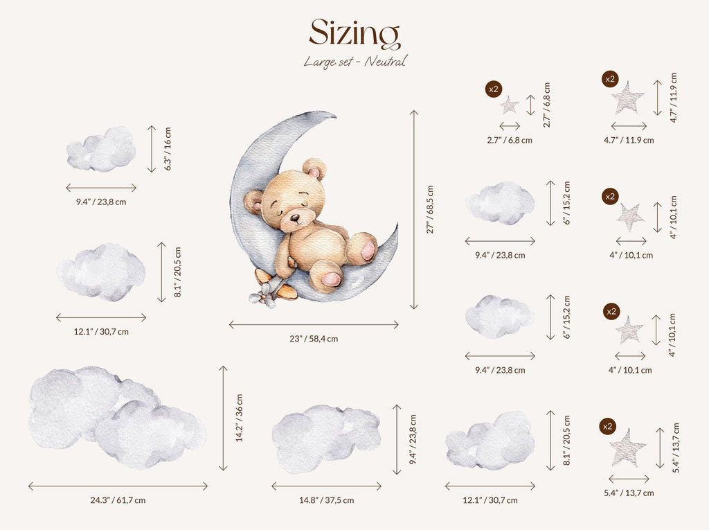 Bear on Moon Nursery Wall Decal | Bear Wall Decal | Baby Nursery Décor | Easily Repositionable