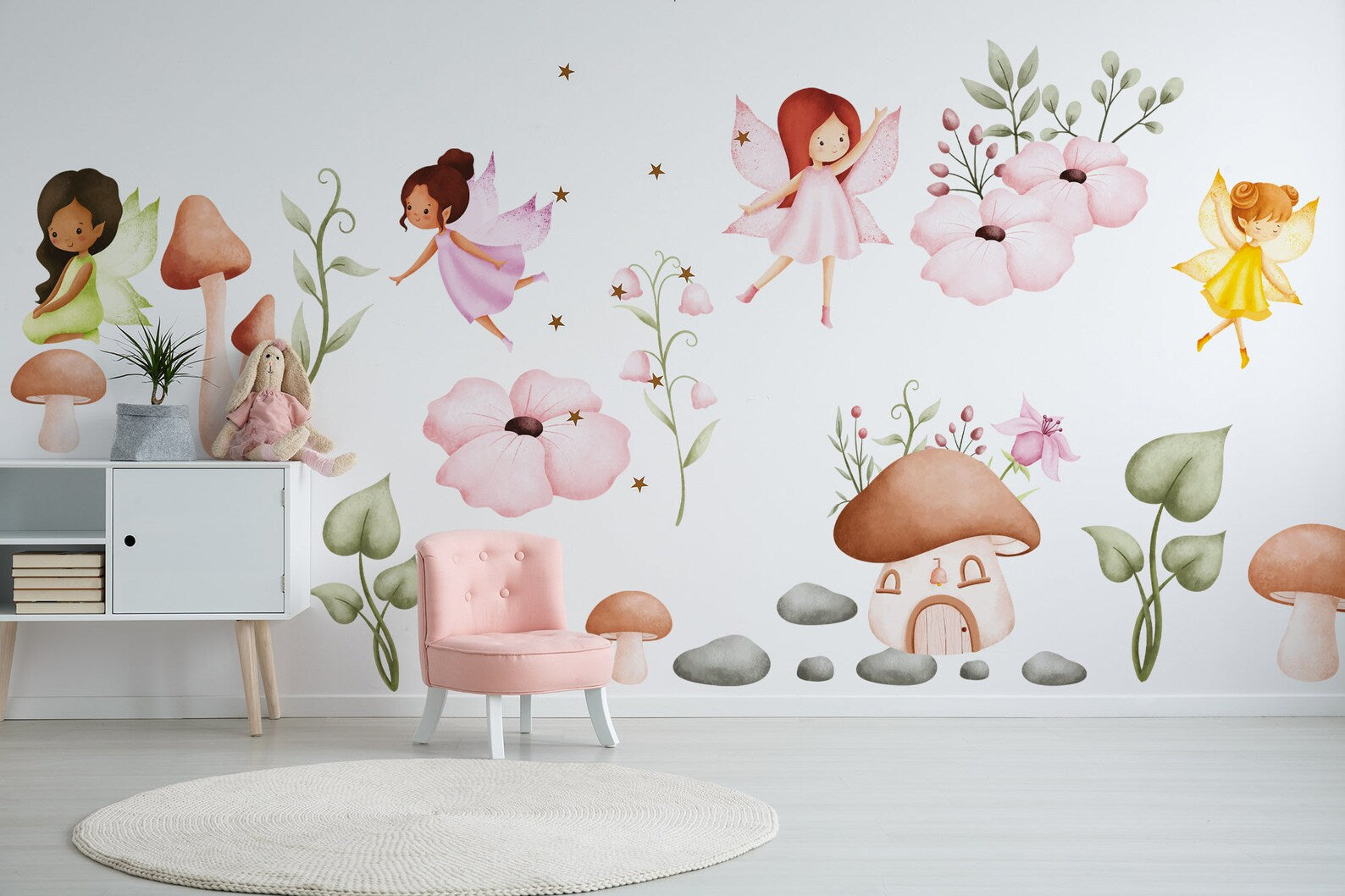 Fairy Wall Decal for Girls Room Nursery Decor | Cute Flying Fairy Sticker