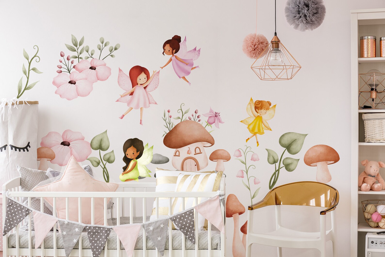 Fairy Wall Decal for Girls Room Nursery Decor | Cute Flying Fairy Sticker