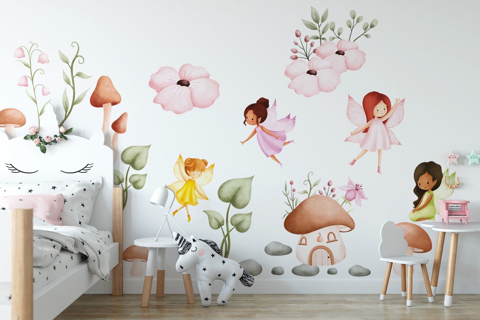 Fairy Wall Decal for Girls Room Nursery Decor | Cute Flying Fairy Sticker