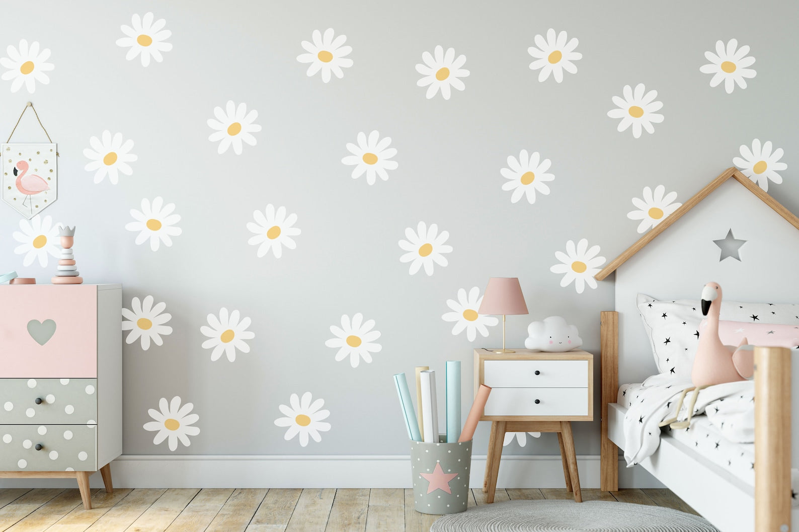 Daisy Flower Wall Decals | Nursery Decal Vinyl | Wall Decal | Wall Sticker