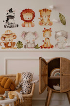 Jungle Wall Decals | Safari Animal Nursery Decor | Kids Room Decal | Reusable and Removable Wall Stickers