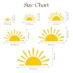 Large Half Sun Wall Decal - Nursery Decor | Kids Room Wall Art | Removable Sunburst Wall Stickers