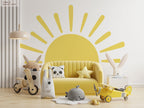Large Half Sun Wall Decal - Nursery Decor | Kids Room Wall Art | Removable Sunburst Wall Stickers