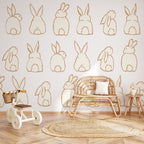 Cute Bunny Decals | Peel and Stick Rabbit Decals | Animals Wall Mural | Wall Decals for Kids | Nursery Wall Decals | Bunny Wall Decals