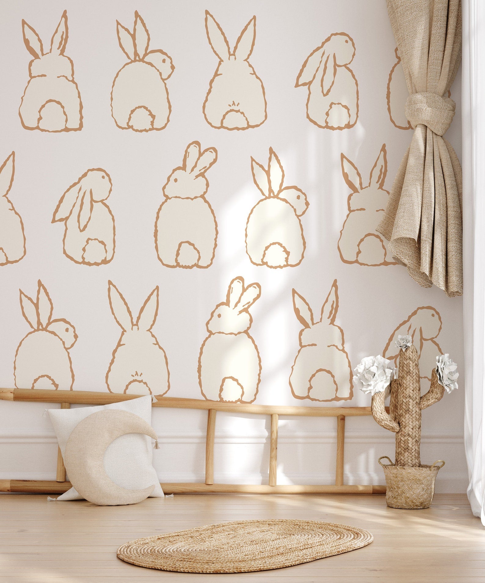 Cute Bunny Decals | Peel and Stick Rabbit Decals | Animals Wall Mural | Wall Decals for Kids | Nursery Wall Decals | Bunny Wall Decals