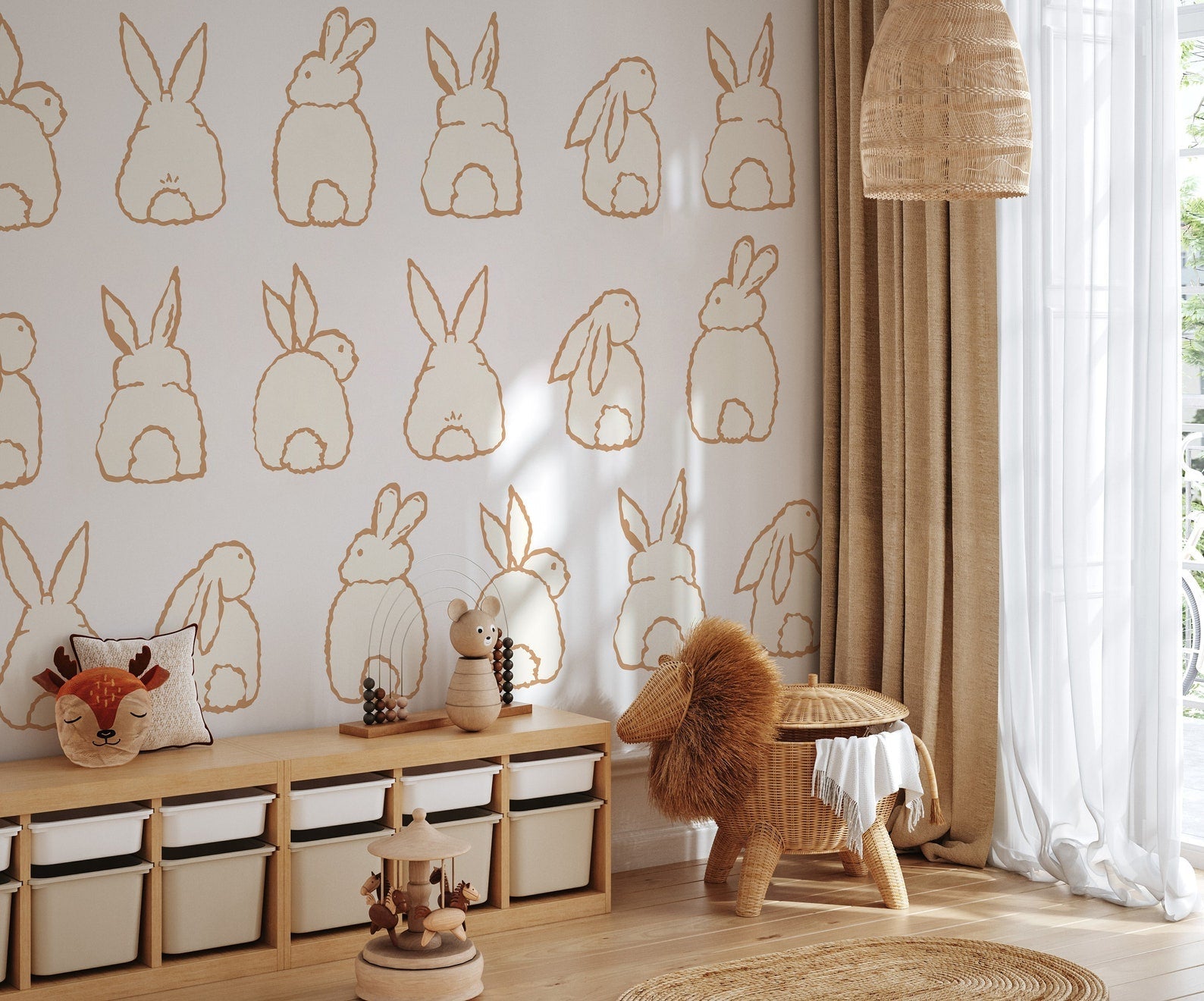 Cute Bunny Decals | Peel and Stick Rabbit Decals | Animals Wall Mural | Wall Decals for Kids | Nursery Wall Decals | Bunny Wall Decals