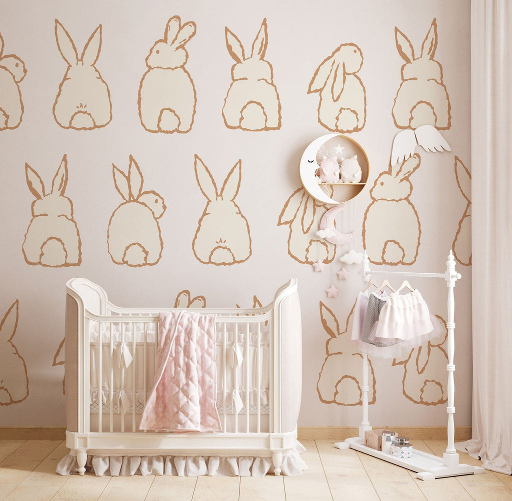 Cute Bunny Decals | Peel and Stick Rabbit Decals | Animals Wall Mural | Wall Decals for Kids | Nursery Wall Decals | Bunny Wall Decals