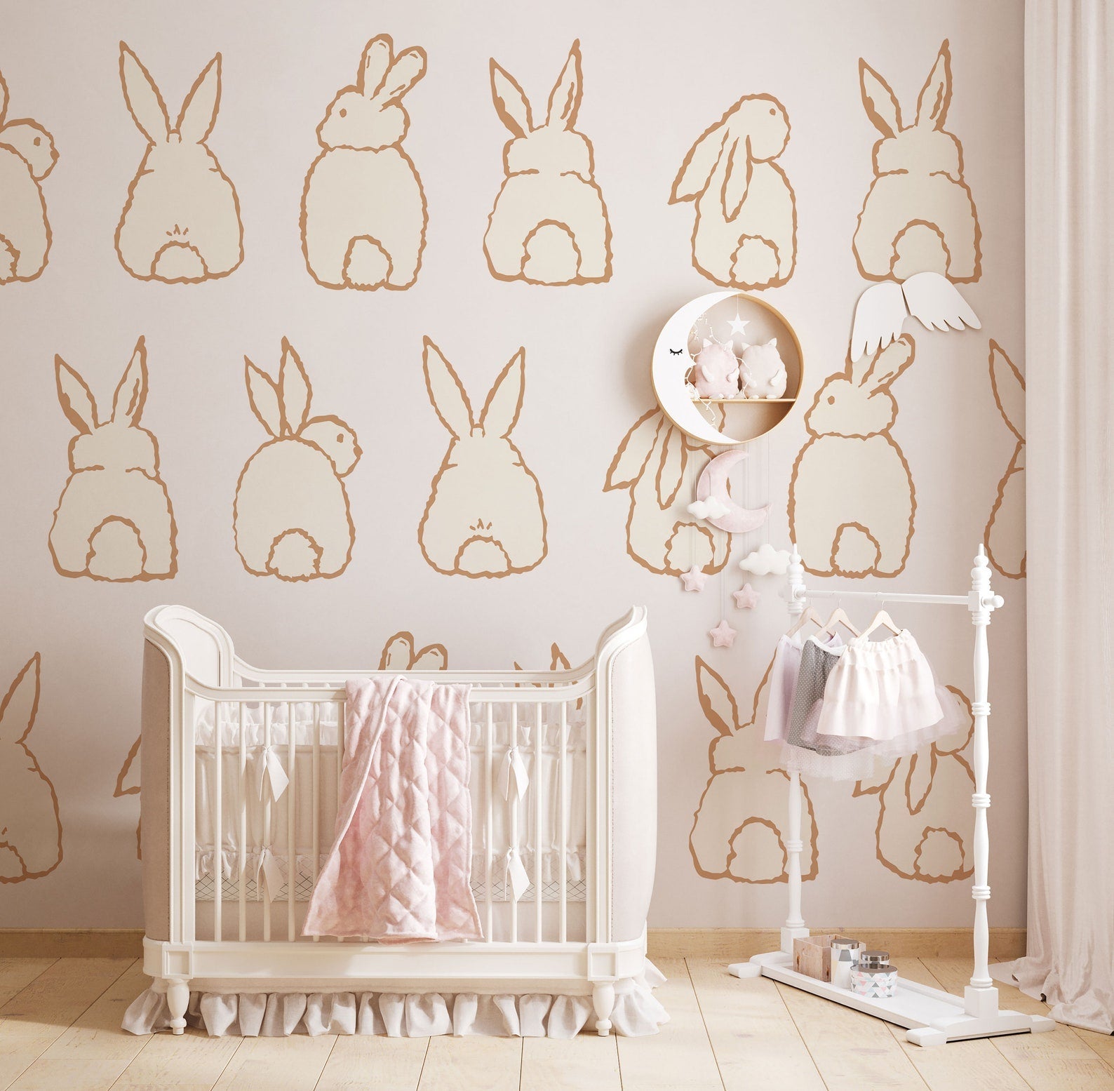 Cute Bunny Decals | Peel and Stick Rabbit Decals | Animals Wall Mural | Wall Decals for Kids | Nursery Wall Decals | Bunny Wall Decals