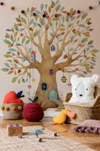 Fairy Tree House Wall Decal | Magical Wildflower Garden Floral and Fairy Wall Sticker - 3 Sizes Available