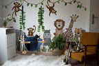 Large Safari Animals and Monkey Wall Decals, Jungle Animal Wall Stickers, Nursery Wall Decals, Repositionable Jungle Wall Decals