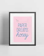 Paper Dreams Honey (The Kooks) inspired A4 Lyric Print
