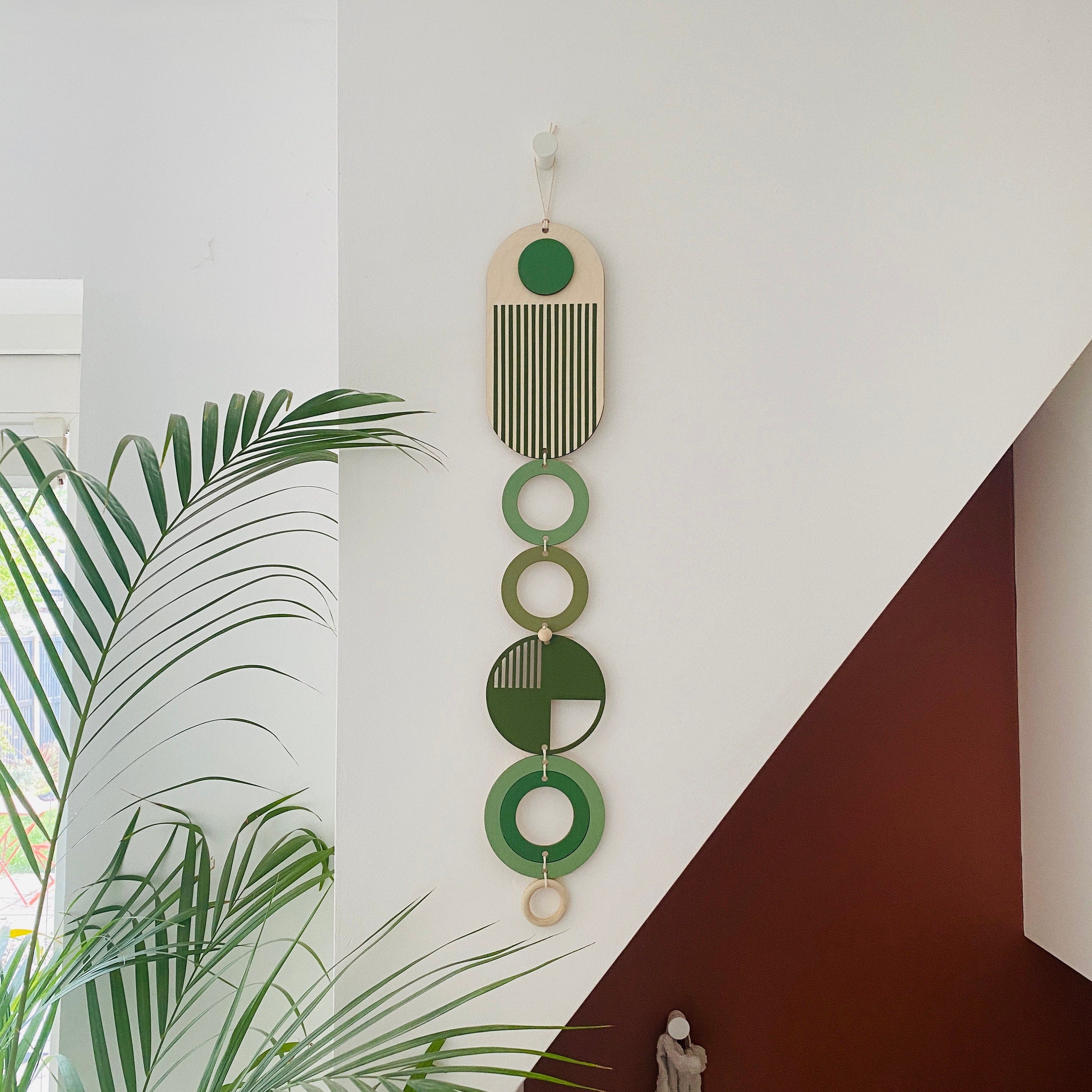 Green Modern Wall Art - Wood Wall Hanging - Mid Century Wall Decor
