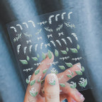 Hello Claws | Green Flower Nail Deco Sticker
