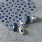 Hello Claws | Elegant Blue Flower Nail Deco Sticker
