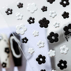 Hello Claws | Black White flower Nail Deco Sticker