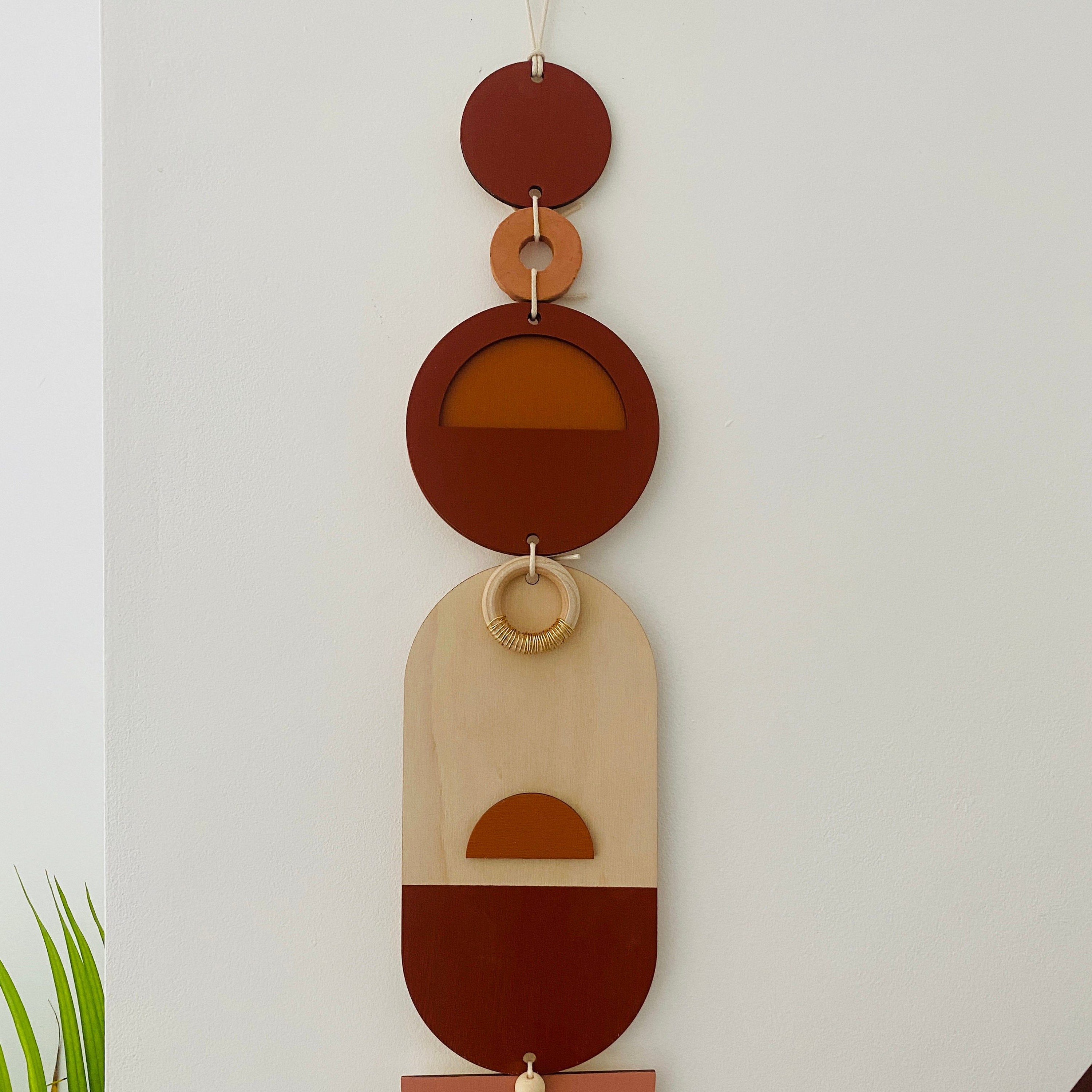 Bauhaus Wall Art - Geometric Wall Art - Warm Decor - Wood Wall Art