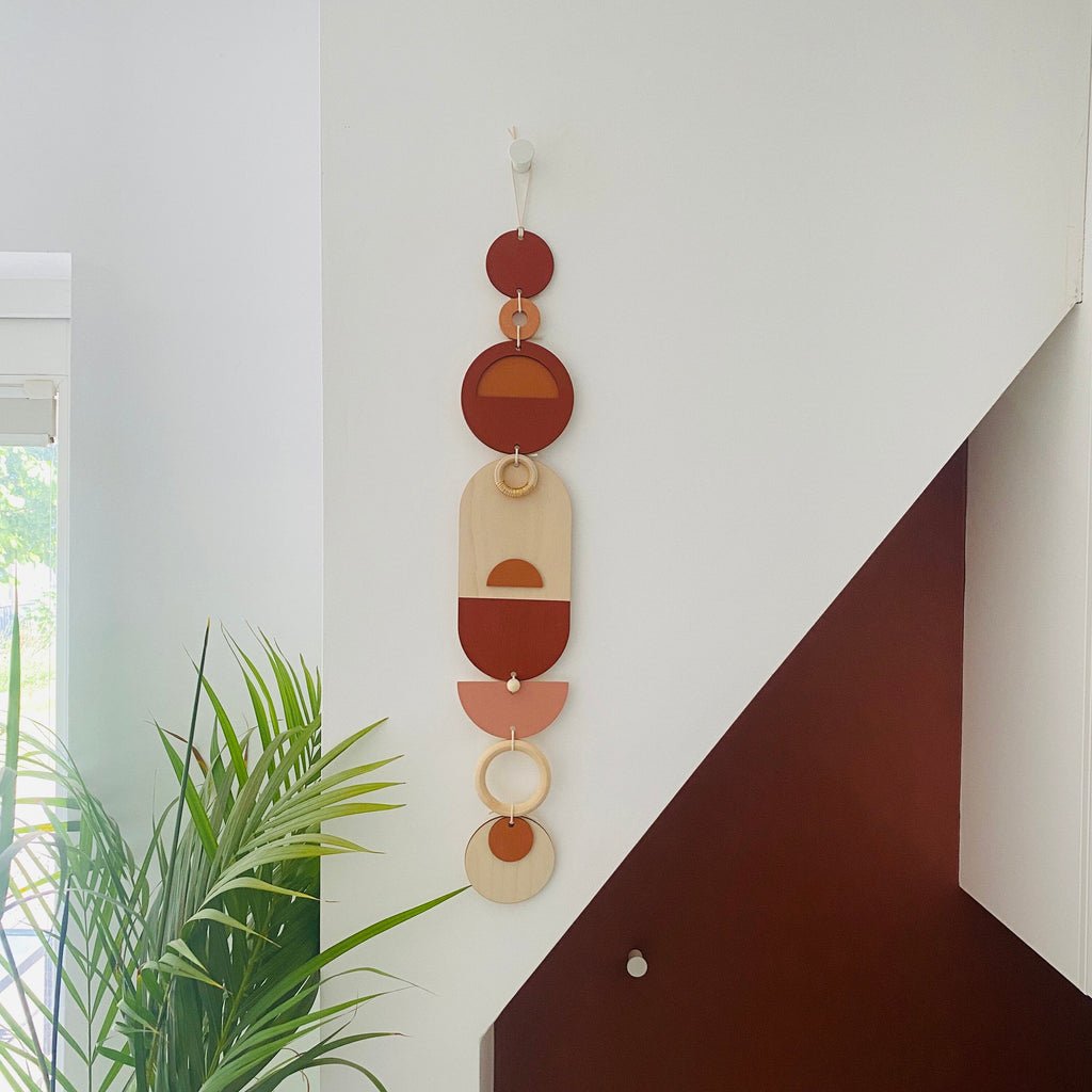 Bauhaus Wall Art - Geometric Wall Art - Warm Decor - Wood Wall Art