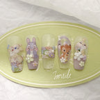 Hello Claws | Flower Bunny Embossed Pattern Design Nail Deco Sticker