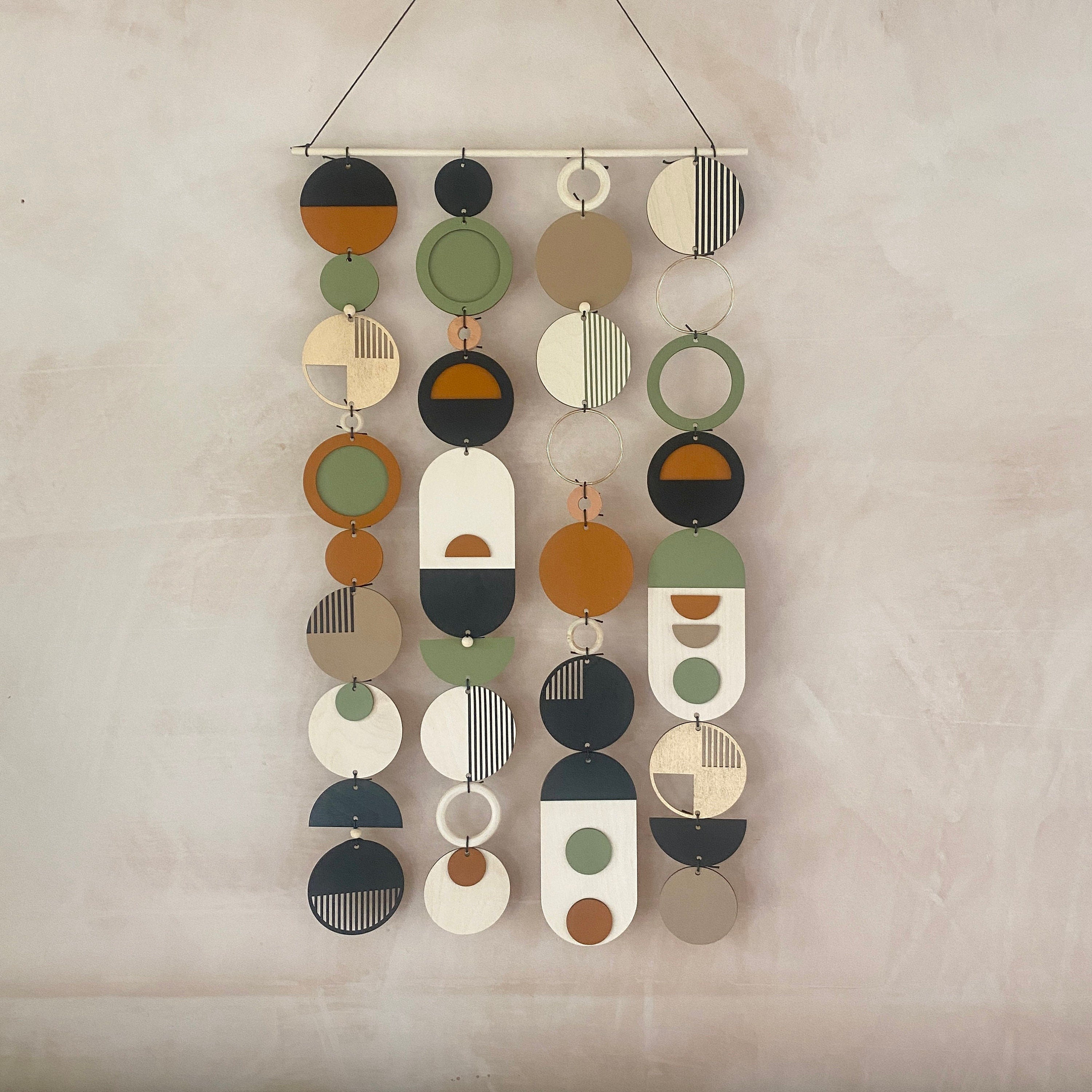 Longer Wall Art - Geometric Artwork - Minimal Home Decor - New Home Trend - Slim Centre Piece Art - Thin Wall Tapestry - Wood Art