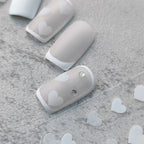 Hello Claws | White Heart Embossed Pattern Design Nail Deco Sticker