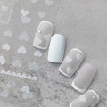Hello Claws | White Heart Embossed Pattern Design Nail Deco Sticker