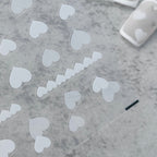 Hello Claws | White Heart Embossed Pattern Design Nail Deco Sticker